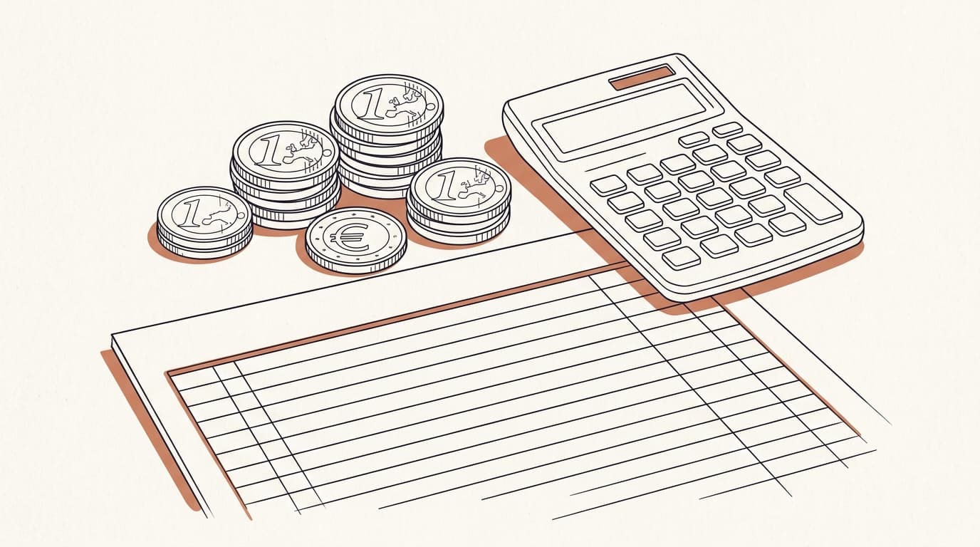 Illustration au trait : charges et comptes