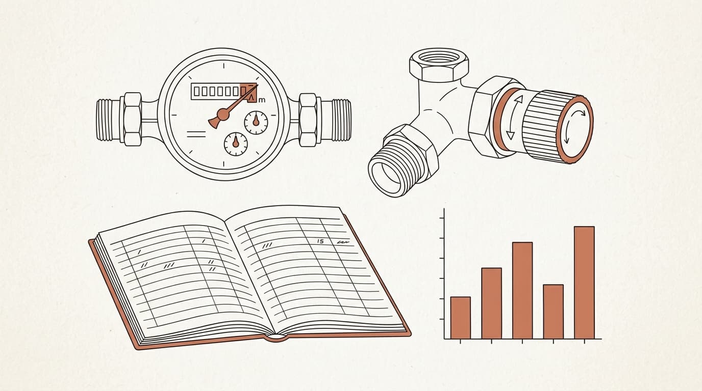 Illustration au trait : charges de copropriété : les calculer, les répartir, les contrôler